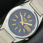 REFURBISHED VINTAGE SEIKO 5 AUTOMATIC JAPAN MENS BLUE COLOR DIAL WATCH a500161-a