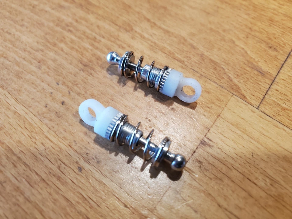 XRAY M18 Aluminum Threaded Shock Set (2) Silver w/Option Springs Super Rare Nice - Image 2 of 4