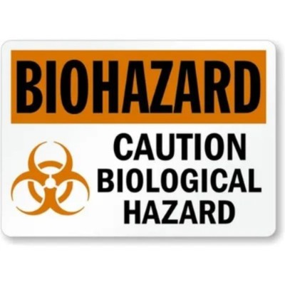 Caution Biological Hazard Aluminum Weatherproof Sign b00586