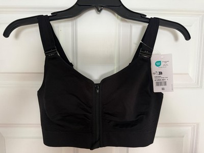 NWT Anita Care mastectomy post surgical bra front zip compression black L Large
