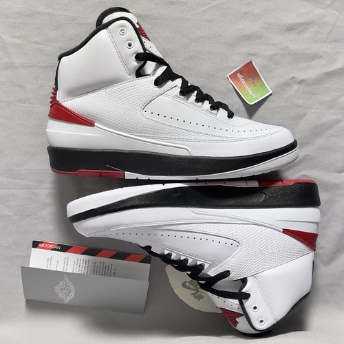Nike Air Jordan 2 Retro UK8 Chicago DX2454-106 White Red Black EUR42.5 US9 OG II - Picture 10 of 12