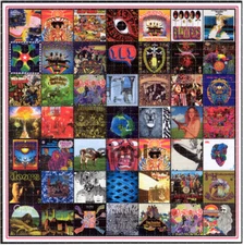 Classic Album covers BLOTTER ART perforated sheet paper psychedelic art