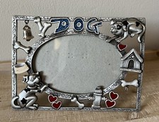 Dog Lover Frame Made of Pewter Picture Frame With Enamel Accents
