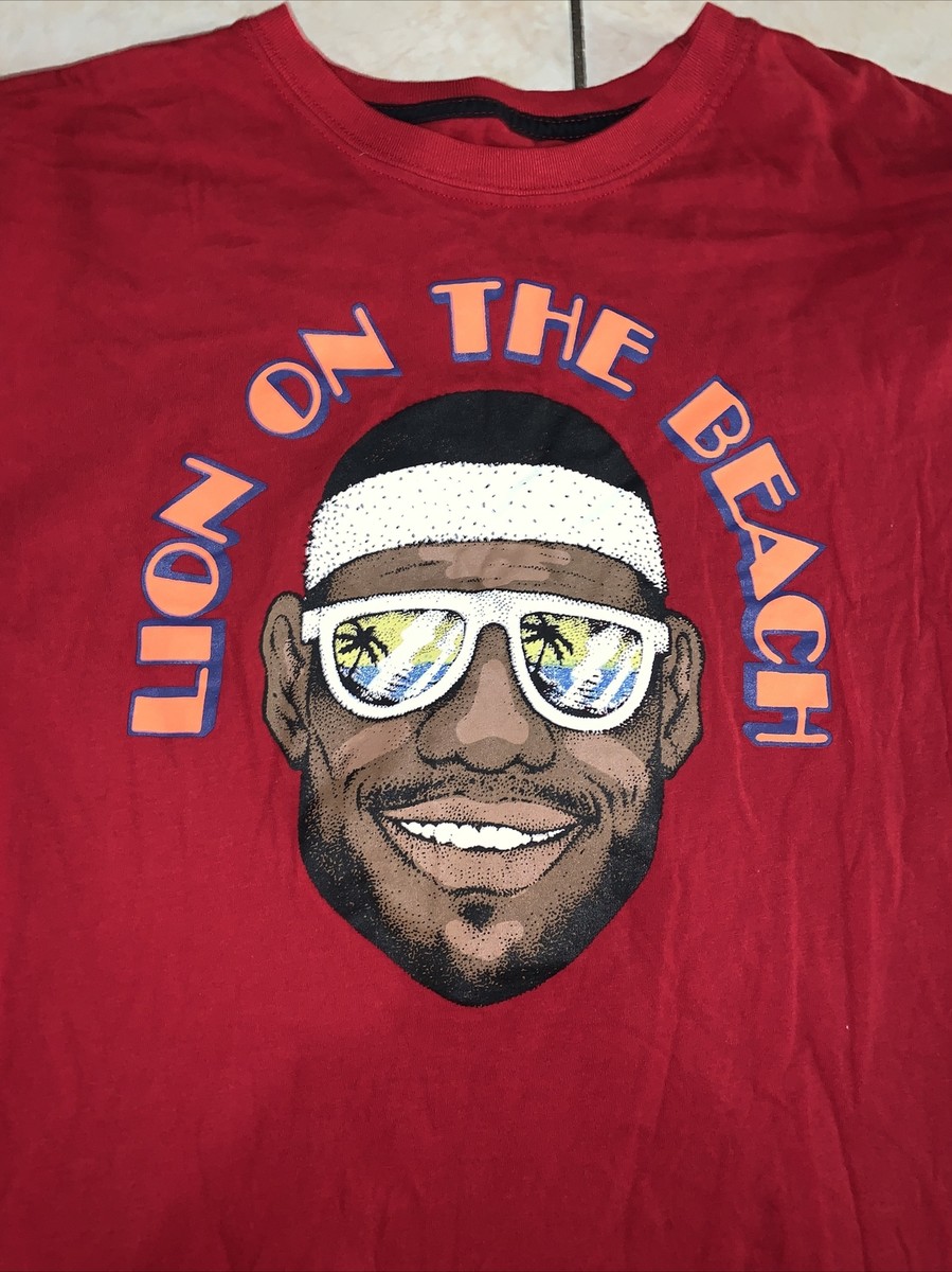 Nike Lebron James “Lion On The Beach” Basketball Shirt Mens Nike Lebron James “Lion On The Beach” Basketball Shirt Mens