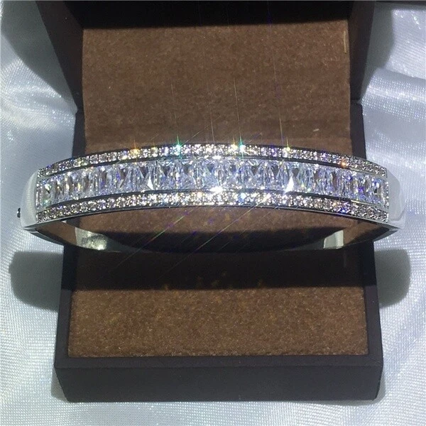 CHANEL Bracciale Charm Matrimonio Fidanzamento Argento 935 Zaffiro Simulato Impostazione Canale