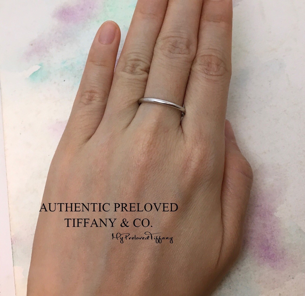Authentic Tiffany & Co Bezet Platinum Pt950 Wedding Band