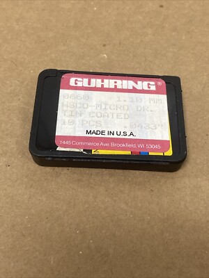 (10PCS) GUHRING 0660 1.10mm HSCO MICRO DRILL  TIN COATED (0.0433 )