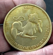 Sexy Brothel Girl Good Luck Adult Flip Heads Tails Token Pocket Coin💥