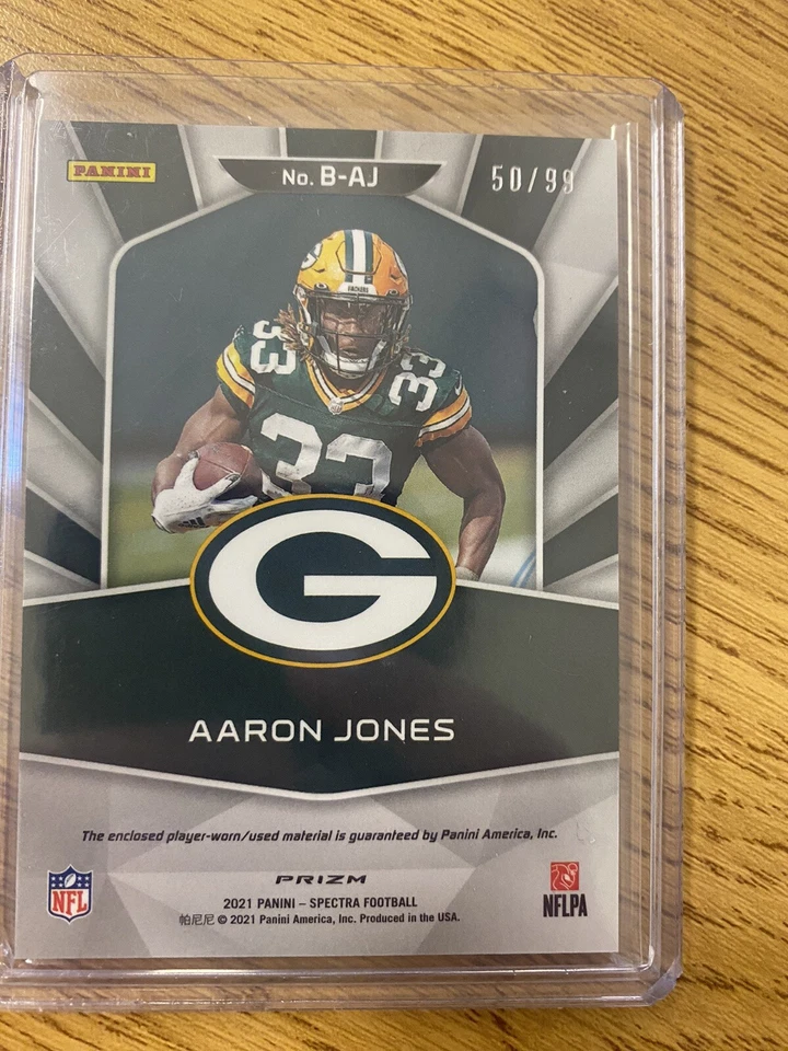 2021 Panini Spectra Football Aaron Jones Brillance PATCH 50/99 #B-AJ 🔥 - Image 2 of 2