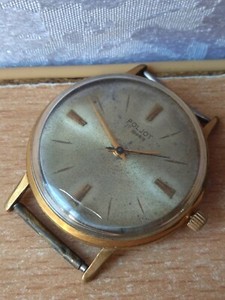 Authentic Vintage Poljot mechanical Watch Soviet USSR gold plated AU 20 retro 17 jewels