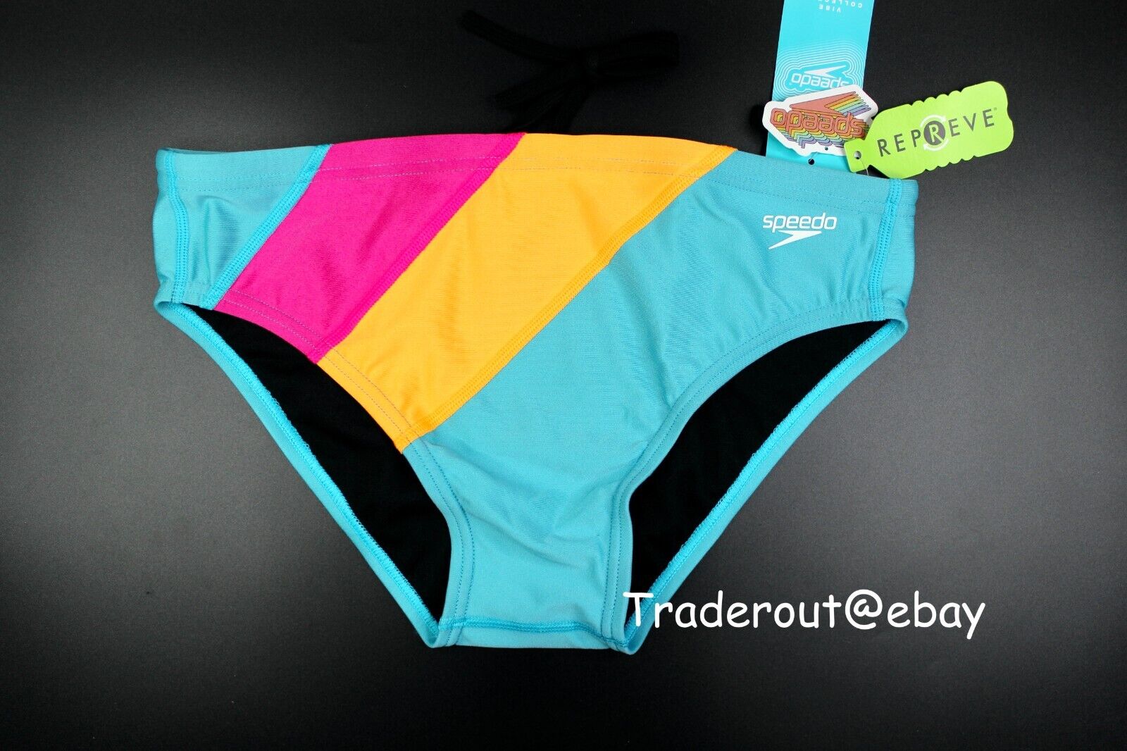 Speedo Men Turquoise blue Pink colorblock one Brief Swimwear size 30 32 34  36 38