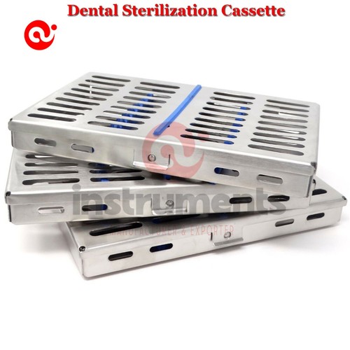 3 Pieces Sterilization Cassettes Rack Box Tray CE of Dental Instruments By Ai - Picture 2 of 3