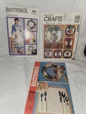 Butterick McCalls Crafts Patterns Wreaths Aprons Placemats 4164 4534 5847