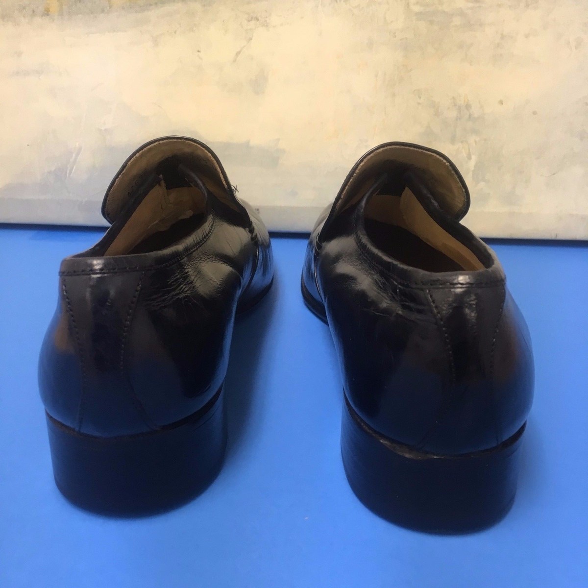French Shriner NEW Shoes Mens 11 M Black Leather Loafers Woven Vamps Handcrafted FRENCH SHRINER Mens Sz 7.5 M Textured Black Leather Oxford  main image 3