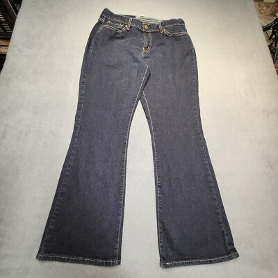 Levi Strauss Signature Jeans Womens 14 Blue Boot Cut Distreessed Stretch Denim