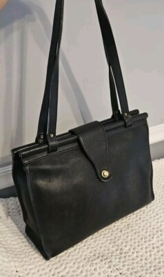 美品 2207 Vintage Coach Totebag Black Vintage Coach Leather Tote bag for Laptop or work (22075) | eBay