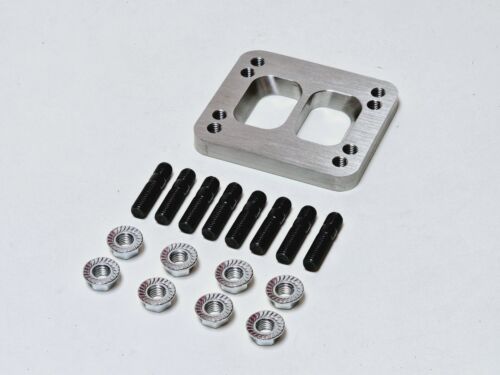 Stainless T3 Divided to T4 Div Turbo Header Inlet Stud Kit Adapter Flange 1/2" - Picture 2 of 3