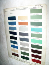 1941 1942 1946 Chrysler car Ditzler auto Paint Chips set + bulletins