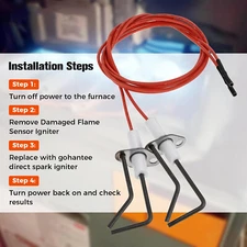 2Pcs 62-24164-01 Direct Spark Ignitor for Rheem Furnace Flame Sensor Igniter