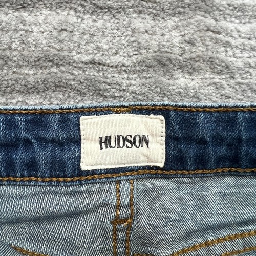 Hudson Jean Shorts Size 10 Youth Girls Stretch Mid Rise Medium Wash Blue Denim - Picture 3 of 7