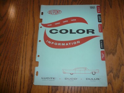 1958 59 60 61 Dupont Color Information DUCO DULUX LUCITE Products Book - Vintage