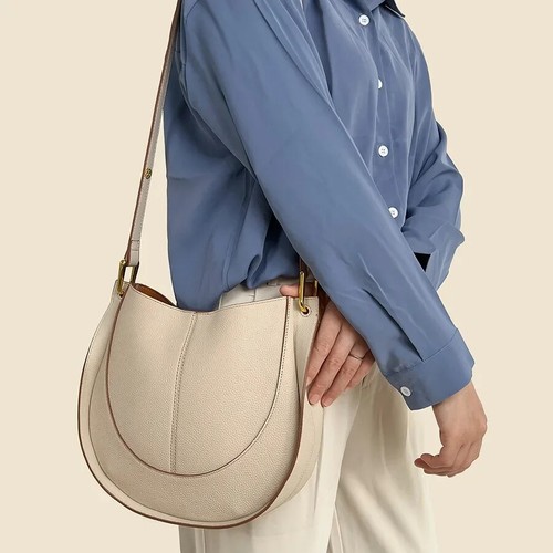 Women's Leather Crossbody Bags Saddle Bag Large Capacity Shoulder Bucket Bag - Bild 4 von 28