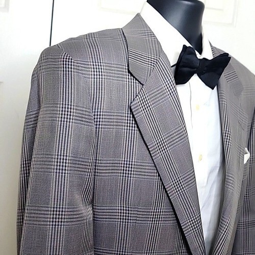 Hickey Freeman Boardroom Glenplaid Blazer Size 42 L Gray and Blue Checked - 第 4/8 張圖片