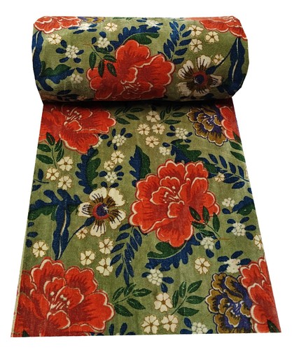 Indian Velvet Floral Printed Upholstery Fabric Sewing Running Fabric By The Yard - Picture 6 of 7