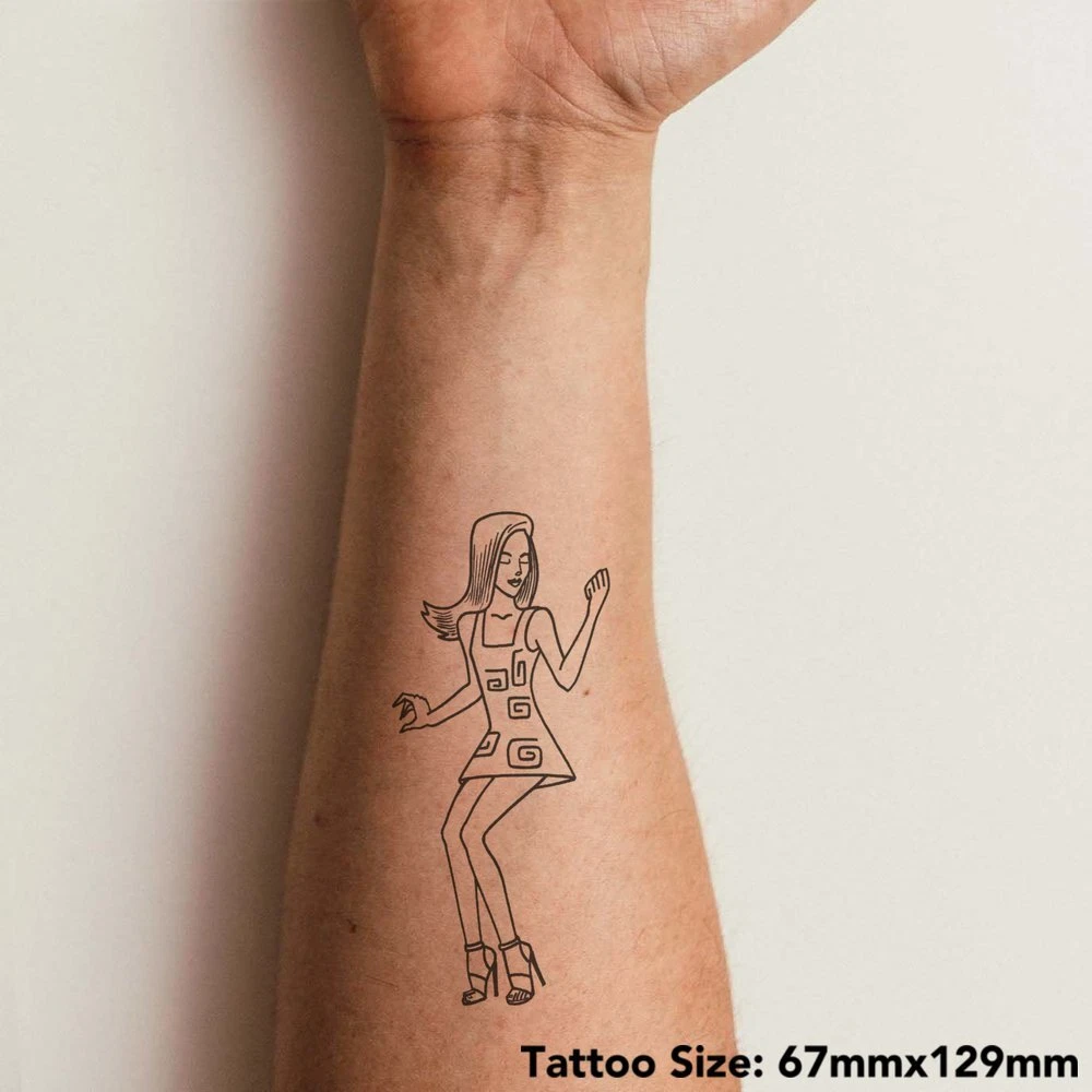 Large 'Dancing Girl' Temporary Tattoo (TO00018917)