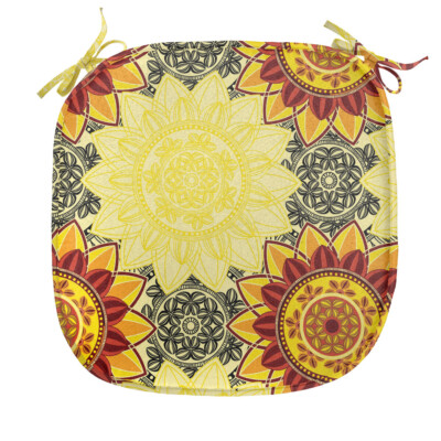 Mandala Stuhlkissen vibrant Yellow Stuhlpolster Sitzkissen 40x40cm