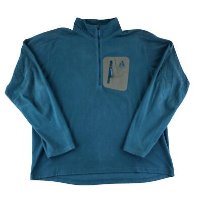 First Ascent Eddie Bauer High Route Fleece Pullover Half Zip Teal Blue Mens XL