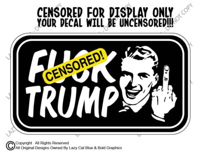 F Trump Middle Finger Decal Sticker Retro Anti MAGA Harris Biden Pro Left Man
