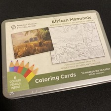 New in Tin African Mammals Greeting Notecards Coloring Cards You Color TEN Cards