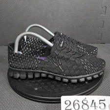 Skechers EZ Flex 2 Shoes Womens Sz 8.5 Black Purple Comfort Slip On Trainers