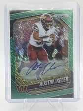 2025 Panini Prizm Austin Ekeler Green Shimmer Auto 5/5 Commanders FOTL RARE HIT