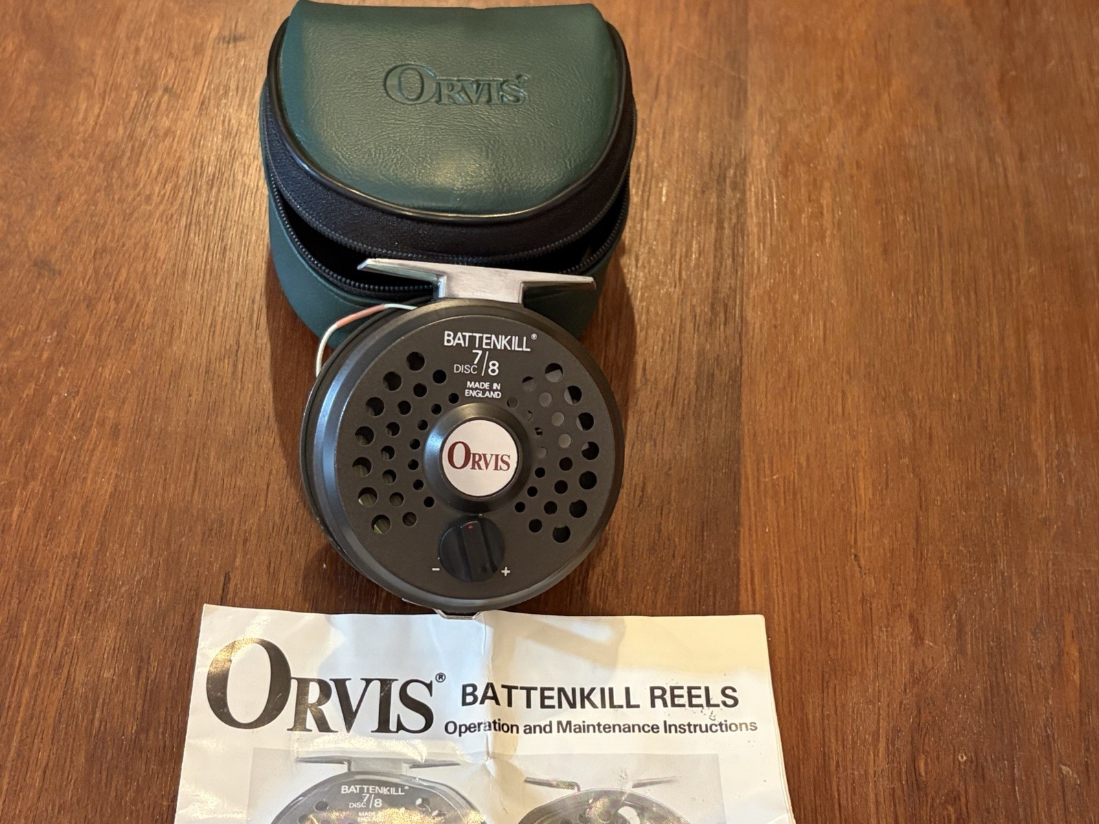 ORVIS Battenkill Disc 7/8 Fly Fishing Reel Made in England w/ Pouch Case