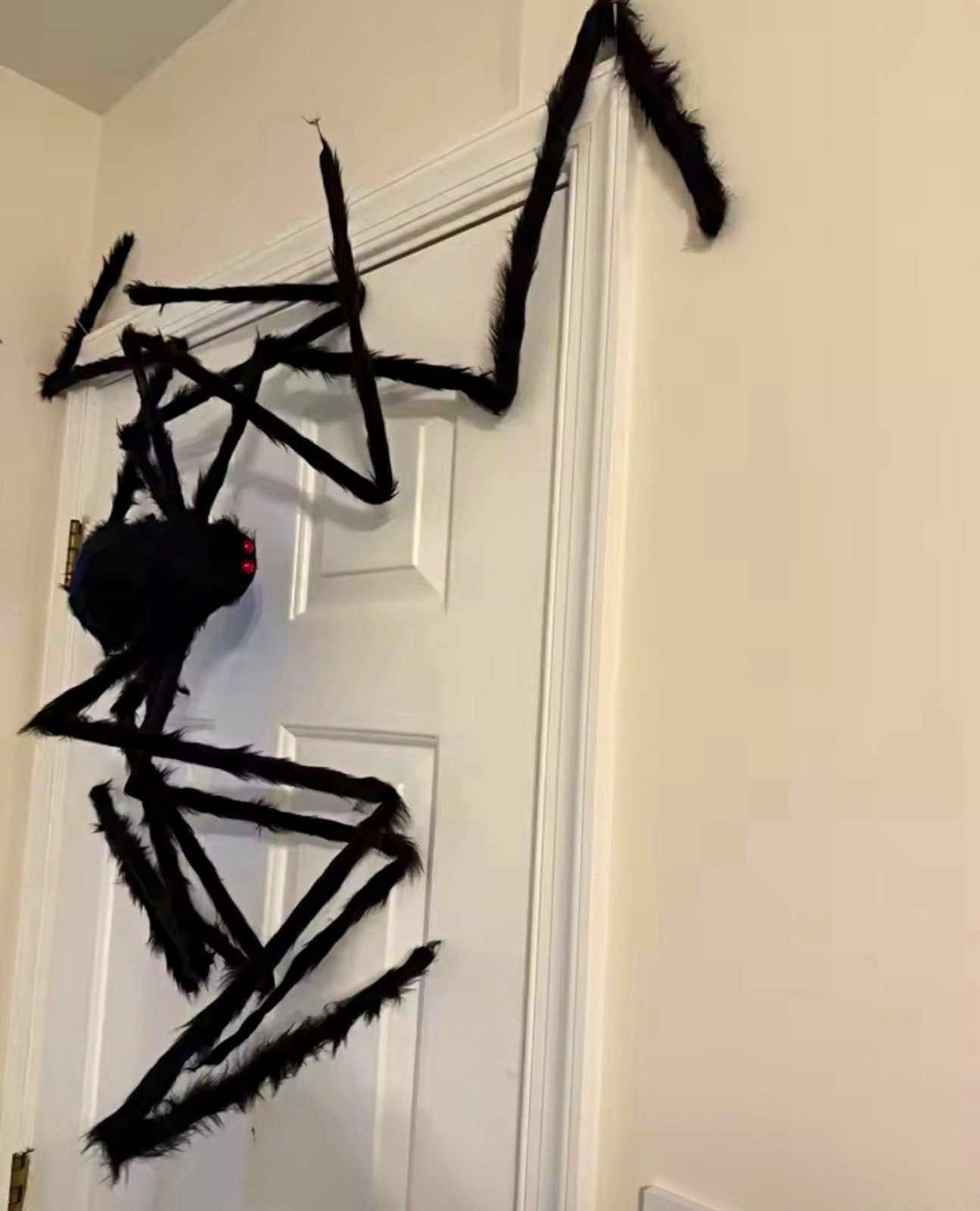 Giant Spider Halloween Hanging Decoration, Black Plastic/Fabric, 200 cm