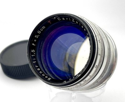 Extremely Rare! Carl Zeiss Jena Sonnar red T F/1.5 58mm Lens M39 Mount Leica LTM