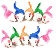 Play Fur Mice Cat Toys Mixed Bag Pink, Green, Blue, Yellow, Orange, Violet