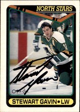 Stewart Gavin Signed 1990-91 O-Pee-Chee card Minnesota North Stars