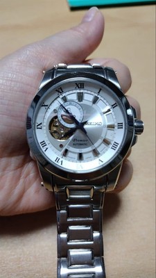 Seiko Premier Men s Automatic Watch White Dial Transparent Case | Used