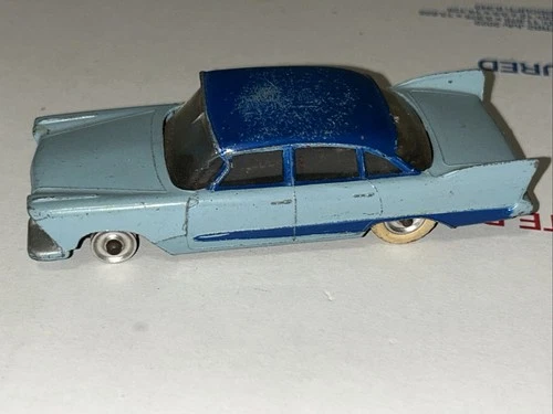 VINTAGE DINKY TOYS CAR 1958 PLYMOUTH PLAZA, LIGHT AND DARK BLUE Loose Used