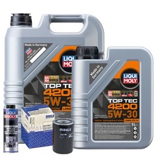 Motoröl 5W30 LIQUI MOLY Top Tec 4200 6L+MAHLE Ölfilter +Spülung