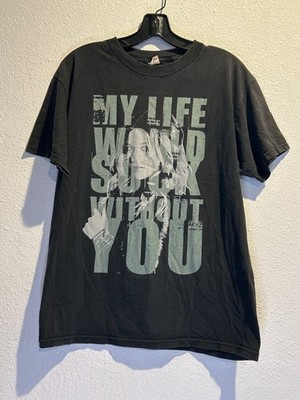 Kelly Clarkson MEDIUM My Life Would Suck Without You Band Graphic Black Shirt Y2