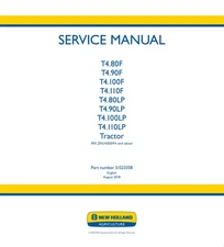 New Holland T4.80F,T4.90F/100F/110F/80LP/90LP/100LP/110LP Tractor Service Manual