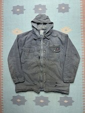 Vintage dickies hooded canvas work jacket distressed grunge gray quilt lined XL