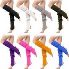 8 PCS Long Leg Warmers Women Fashion Ribbed Knit Stirrup Sock 80s Party Yoga