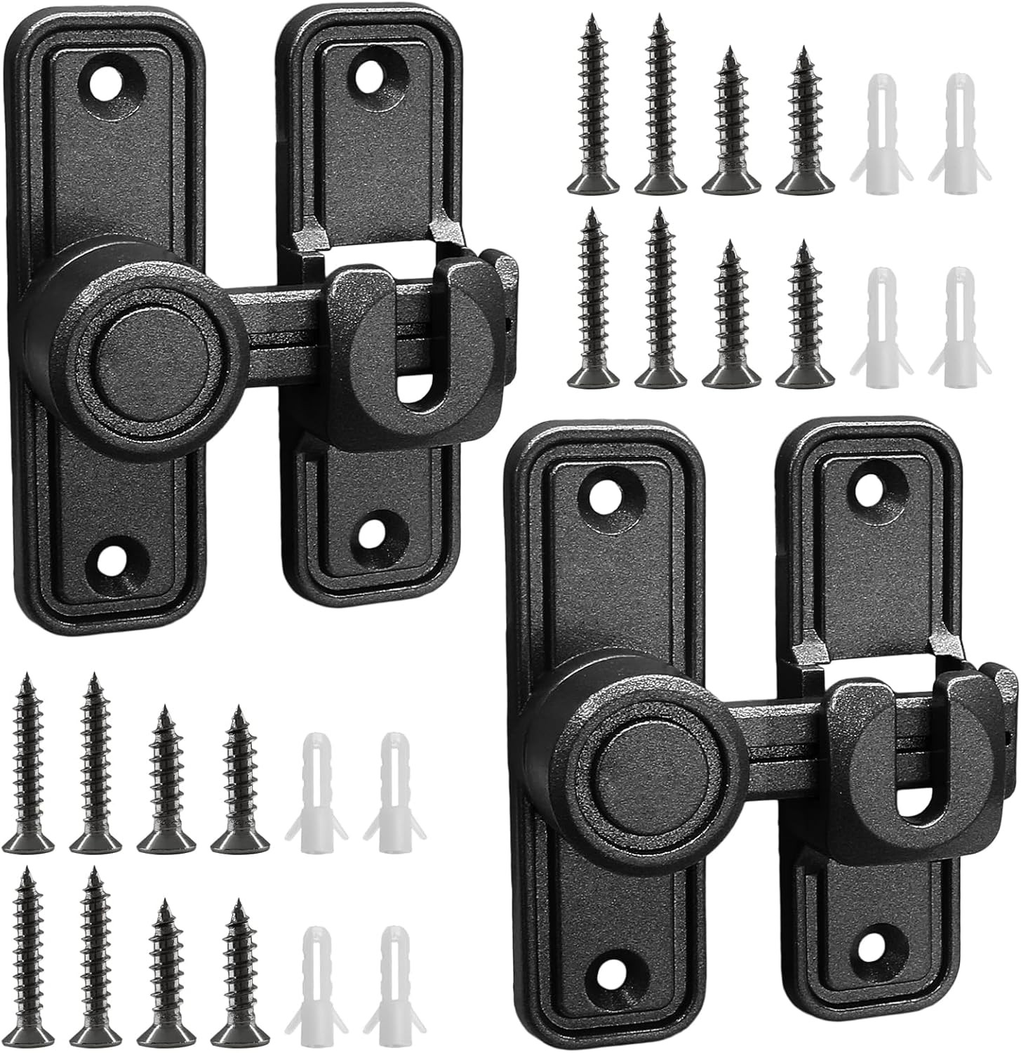 2PCS Barn Door Lock,Heavy Duty Sliding Door Latch Hardware Dual Gate Latches,Hom