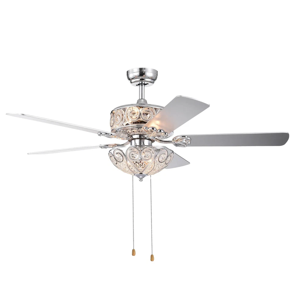 Catalina Chrome 5-blade 52-inch Crystal Ceiling Fan - Image 4 of 4