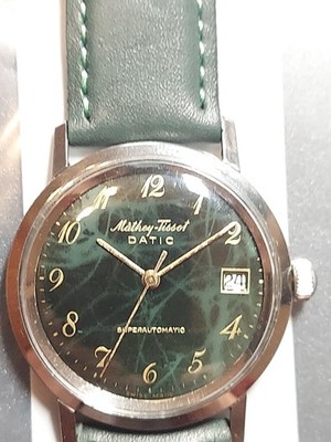 Mathey-Tissot Datic Superautomatic Calendar All S.Steel Beautiful Green Color 